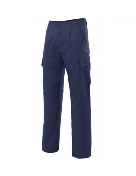 Pantalones para trabajo multibolsillos fabricado en poliéster y algodón  color azul Vito