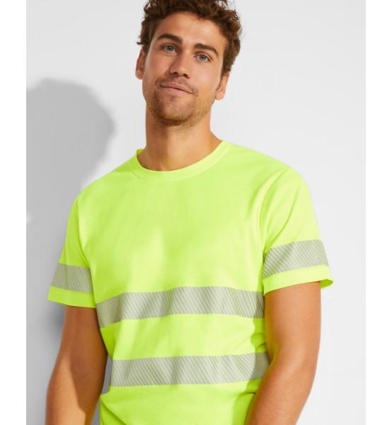 Camiseta Roly técnica alta visibilidad manga corta Tauri amarillo fluor