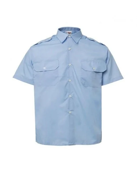 Camisa de uniforme de manga corta  azul