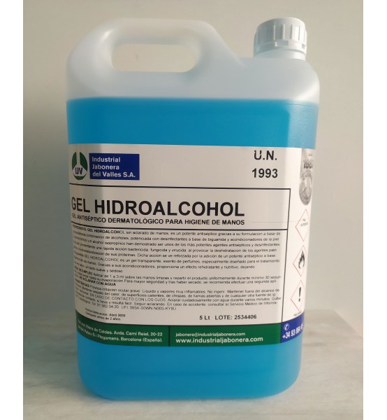 GEL HIDROALCOHÓLICO HIGIENIZANTE 5 litros garrafa con dosificador - ST  Superficies